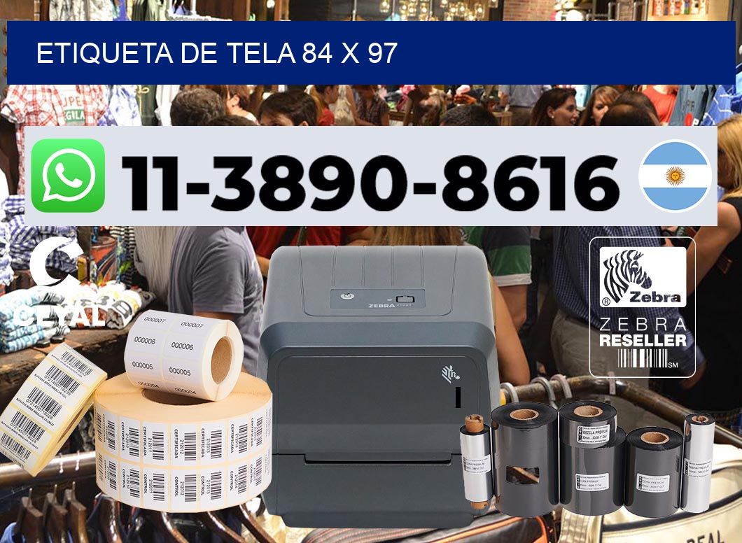 etiqueta de tela 84 x 97