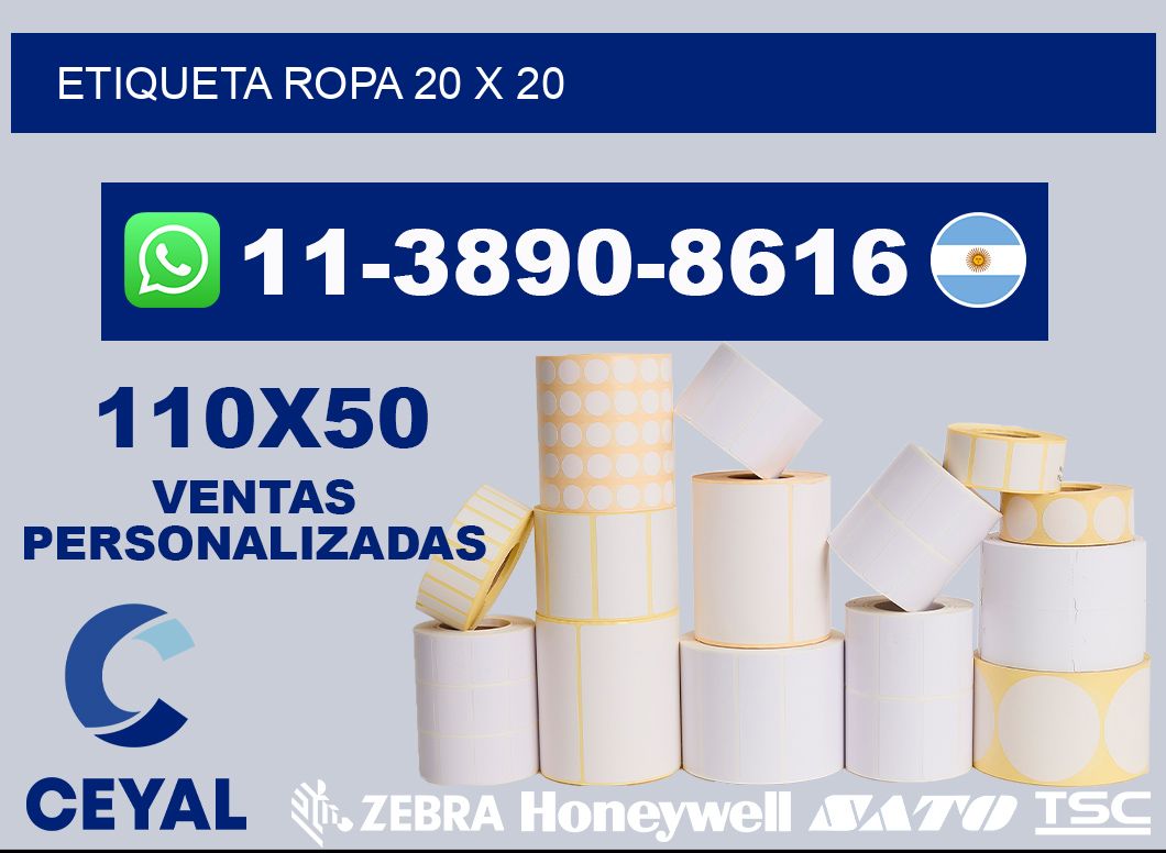 etiqueta ropa 20 x 20