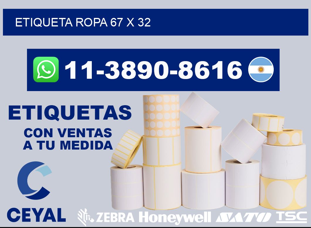 etiqueta ropa 67 x 32