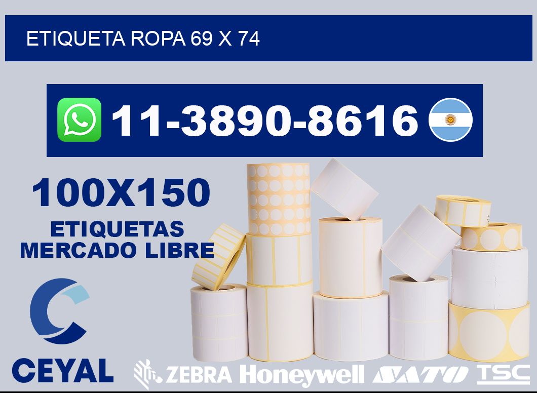 etiqueta ropa 69 x 74