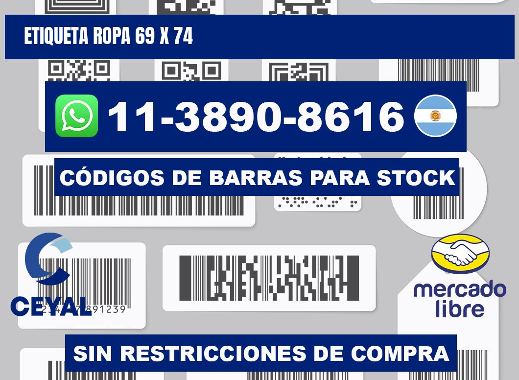 etiqueta ropa 69 x 74