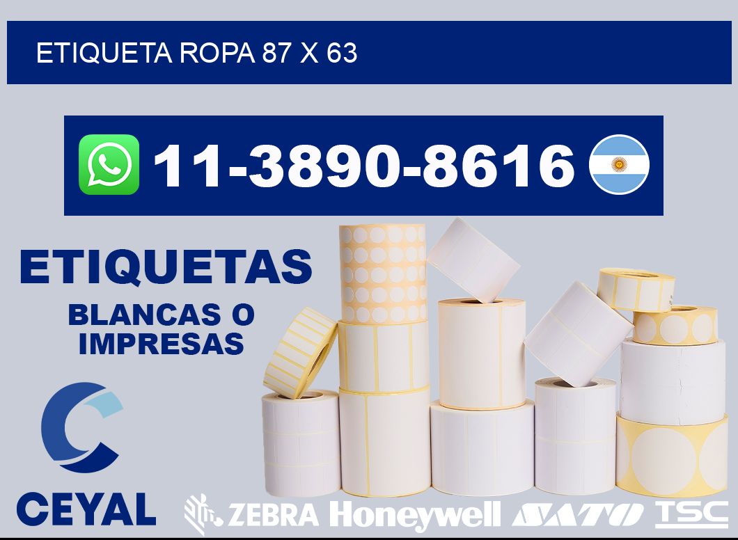 etiqueta ropa 87 x 63