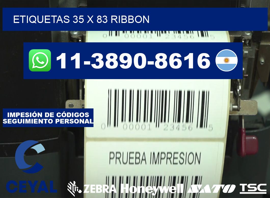 etiquetas 35 x 83 ribbon