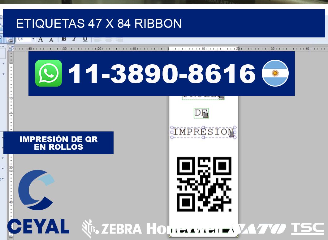 etiquetas 47 x 84 ribbon
