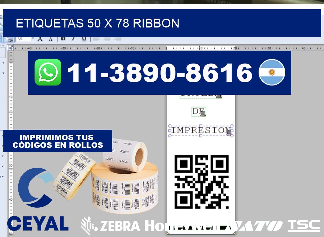 etiquetas 50 x 78 ribbon