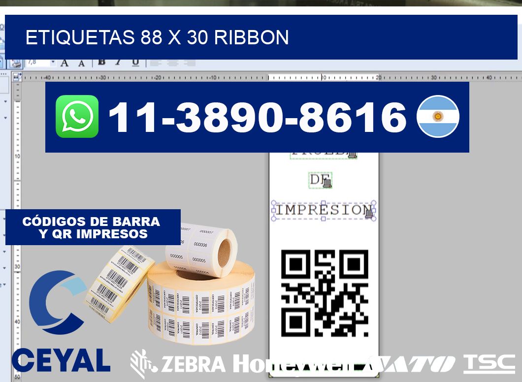 etiquetas 88 x 30 ribbon
