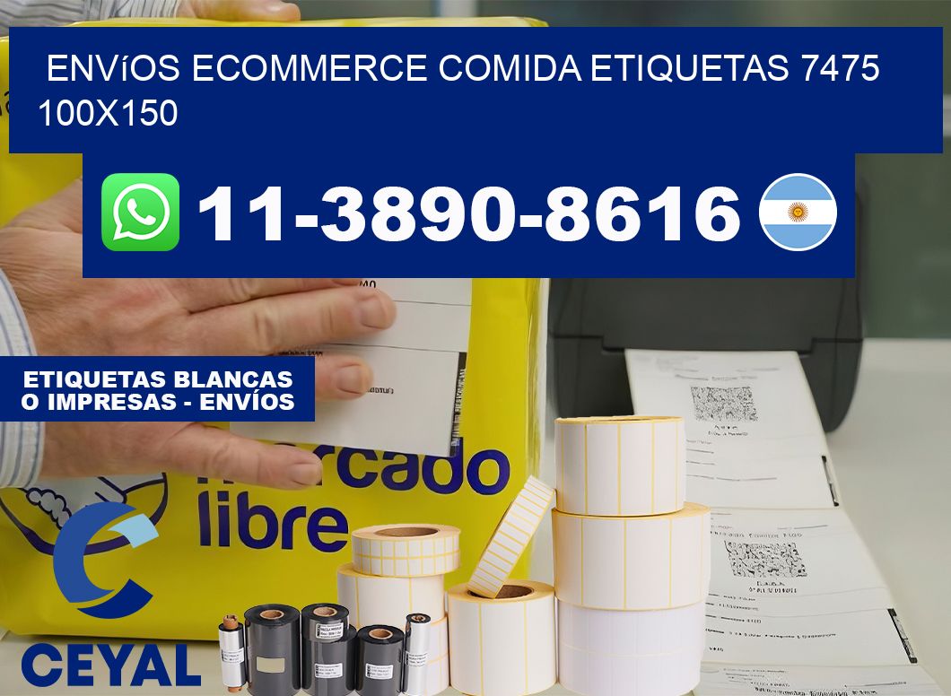 Envíos Ecommerce comida etiquetas 7475 100x150