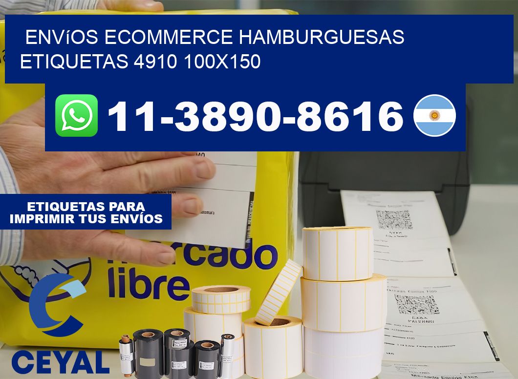 Envíos Ecommerce hamburguesas etiquetas 4910 100×150