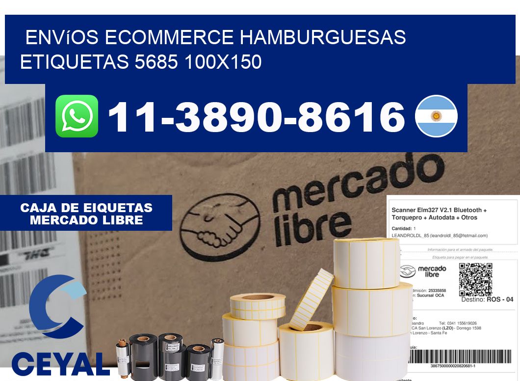 Envíos Ecommerce hamburguesas etiquetas 5685 100x150