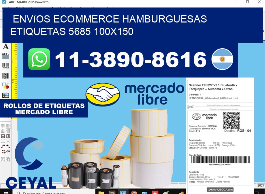 Envíos Ecommerce hamburguesas etiquetas 5685 100x150