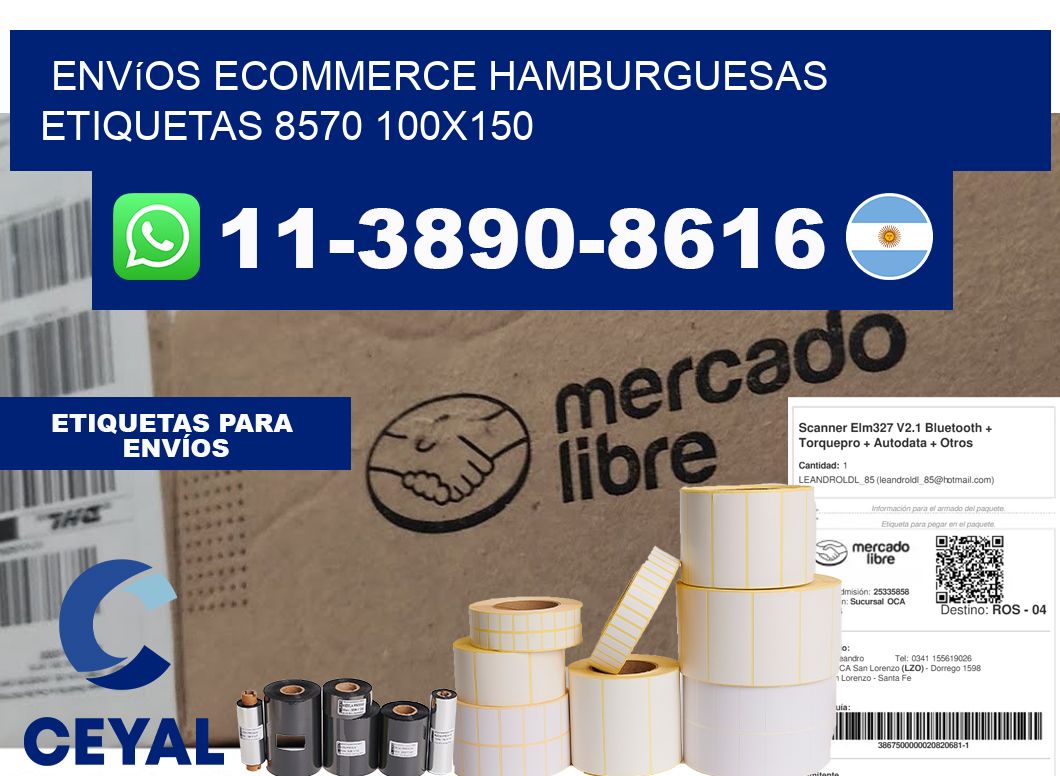Envíos Ecommerce hamburguesas etiquetas 8570 100x150