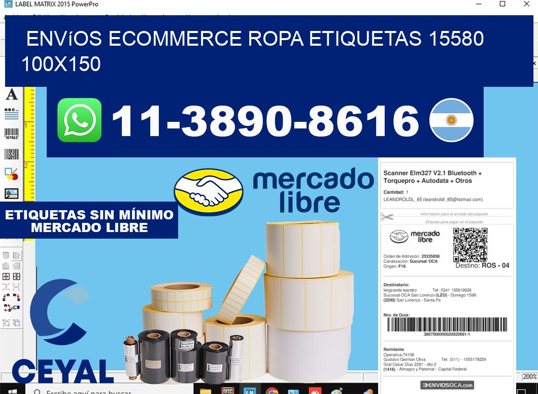 Envíos Ecommerce ropa etiquetas 15580 100x150