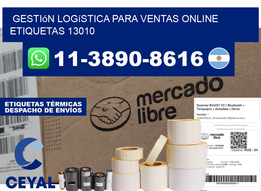 Gestión logística para ventas online  etiquetas 13010