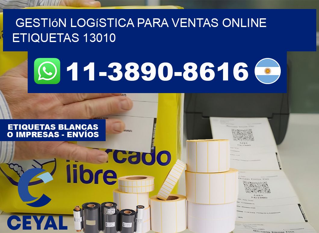 Gestión logística para ventas online  etiquetas 13010