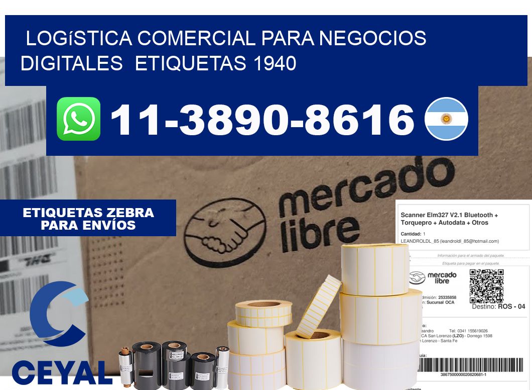 Logística comercial para negocios digitales etiquetas 1940