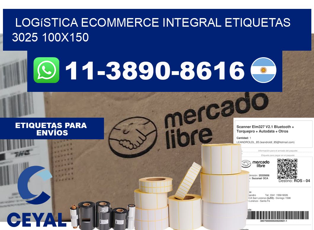 Logística ecommerce integral etiquetas 3025 100x150