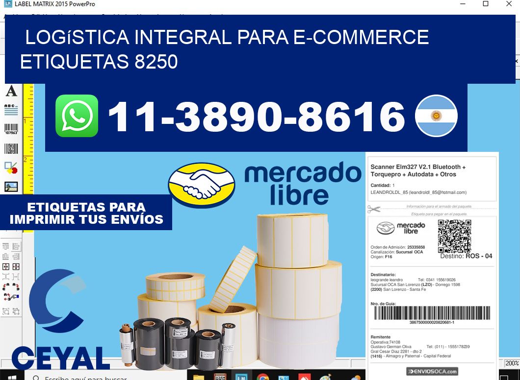 Logística integral para e-commerce etiquetas 8250