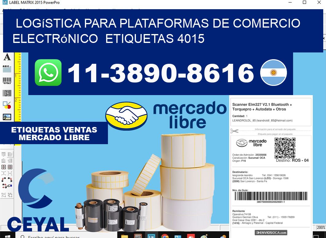 Logística para plataformas de comercio electrónico etiquetas 4015