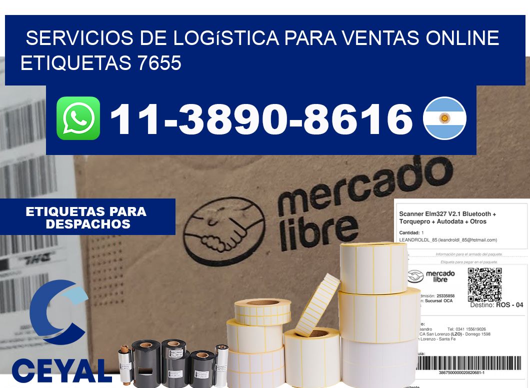Servicios de logística para ventas online etiquetas 7655