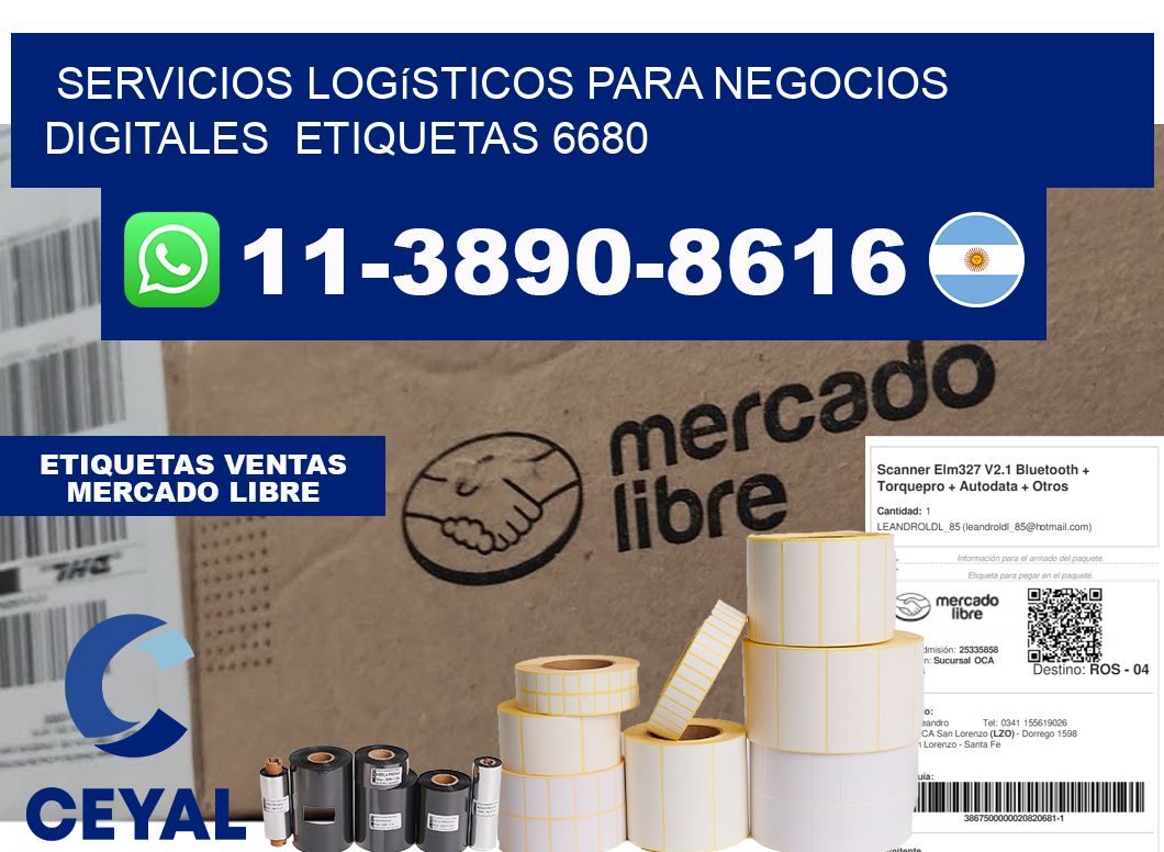 Servicios logísticos para negocios digitales etiquetas 6680