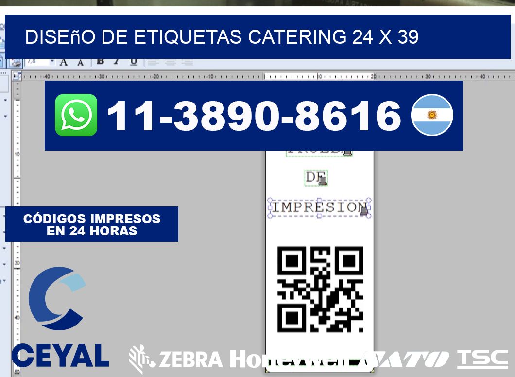 diseño de etiquetas catering 24 x 39