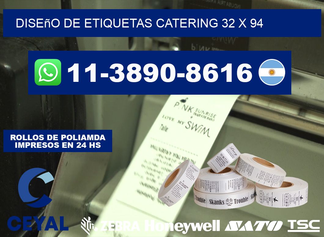 diseño de etiquetas catering 32 x 94