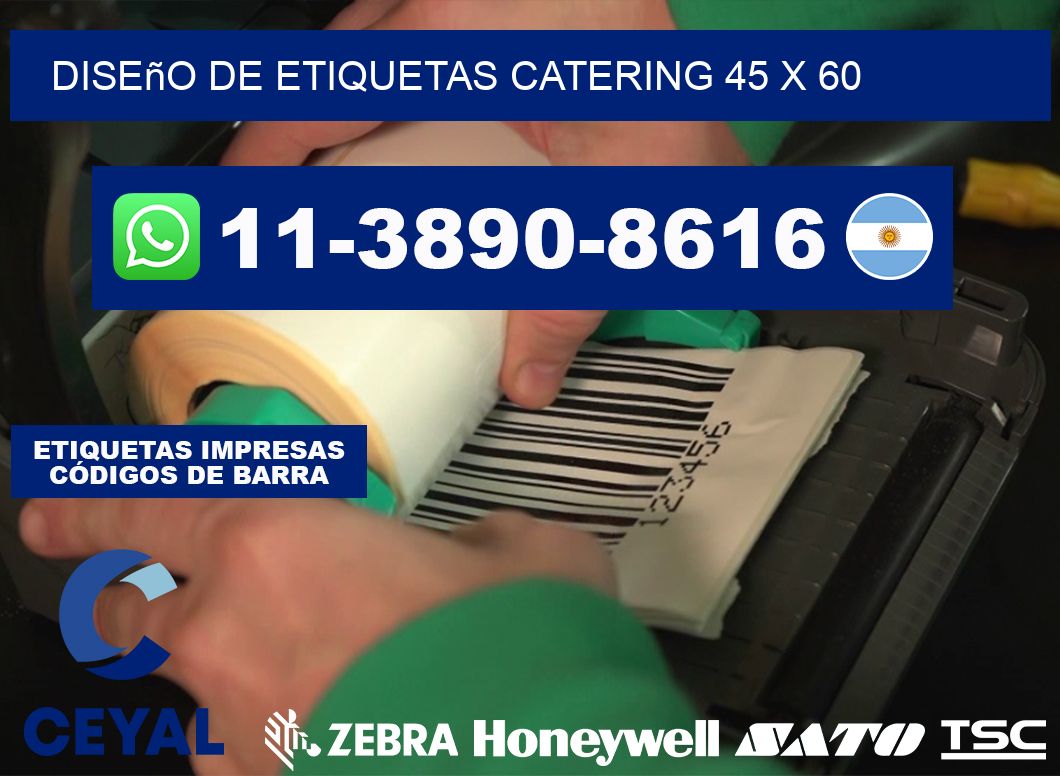 diseño de etiquetas catering 45 x 60