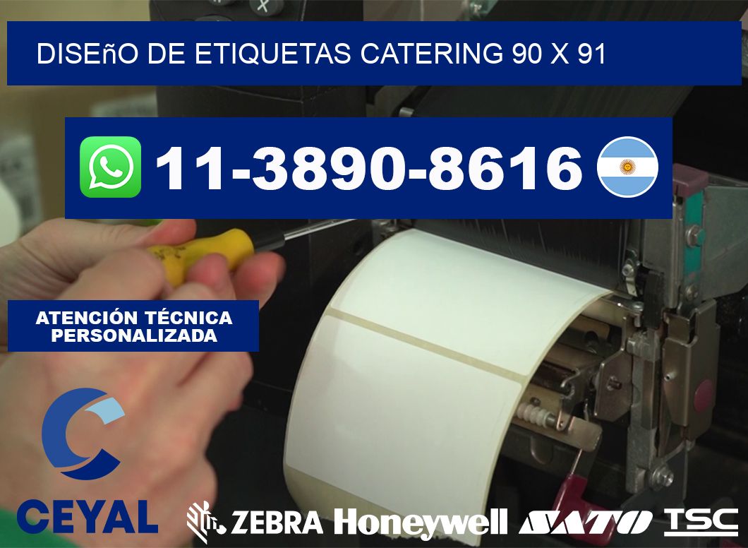diseño de etiquetas catering 90 x 91