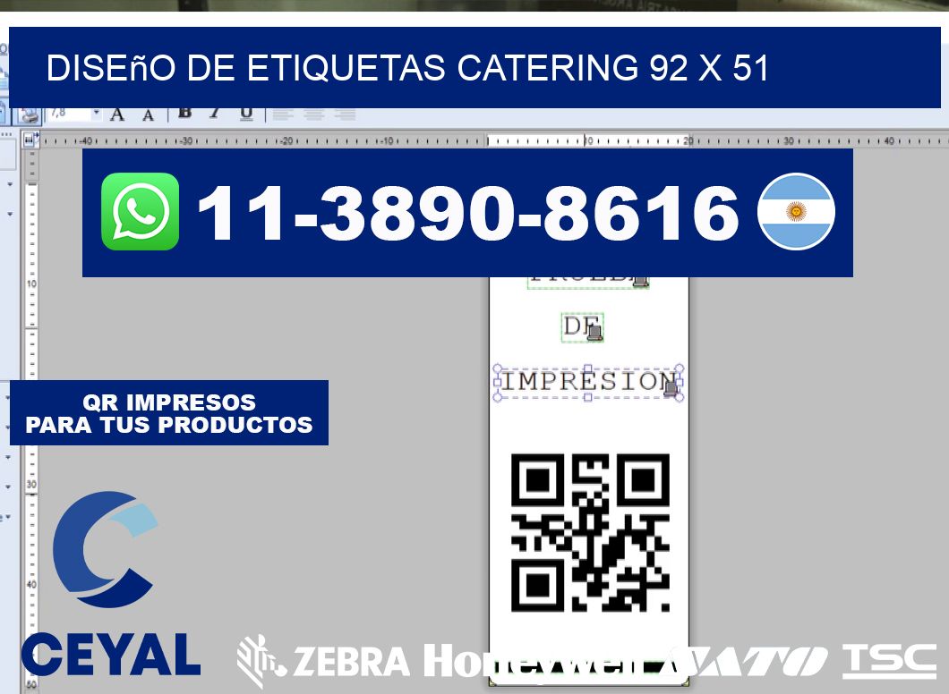 diseño de etiquetas catering 92 x 51