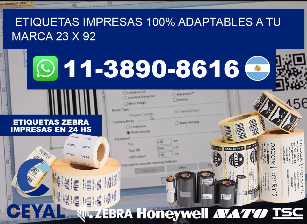 etiquetas impresas 100% adaptables a tu marca 23 x 92