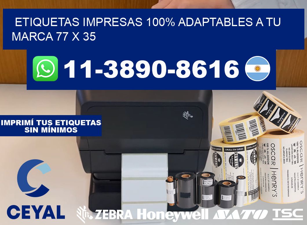 etiquetas impresas 100% adaptables a tu marca 77 x 35