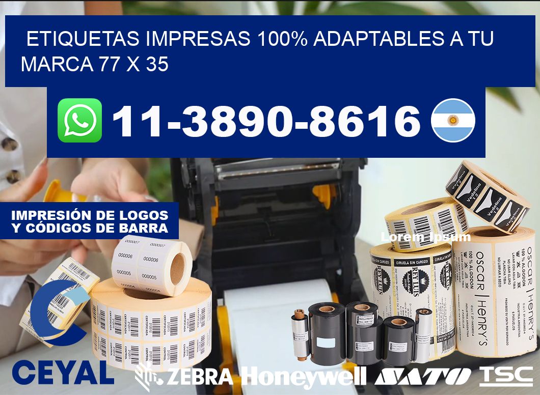 etiquetas impresas 100% adaptables a tu marca 77 x 35