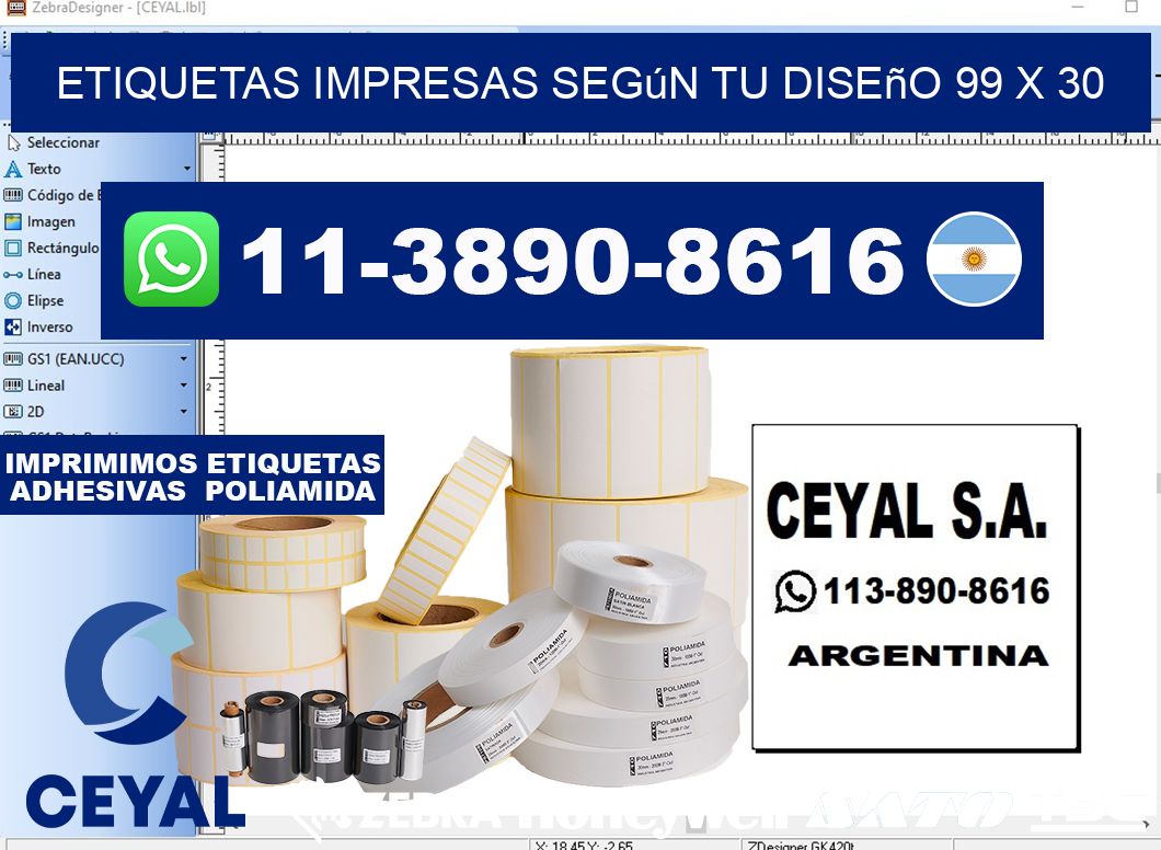 etiquetas impresas según tu diseño 99 x 30
