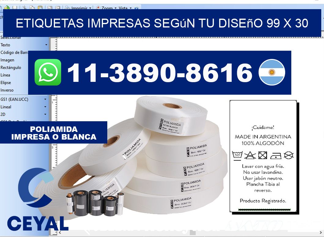 etiquetas impresas según tu diseño 99 x 30