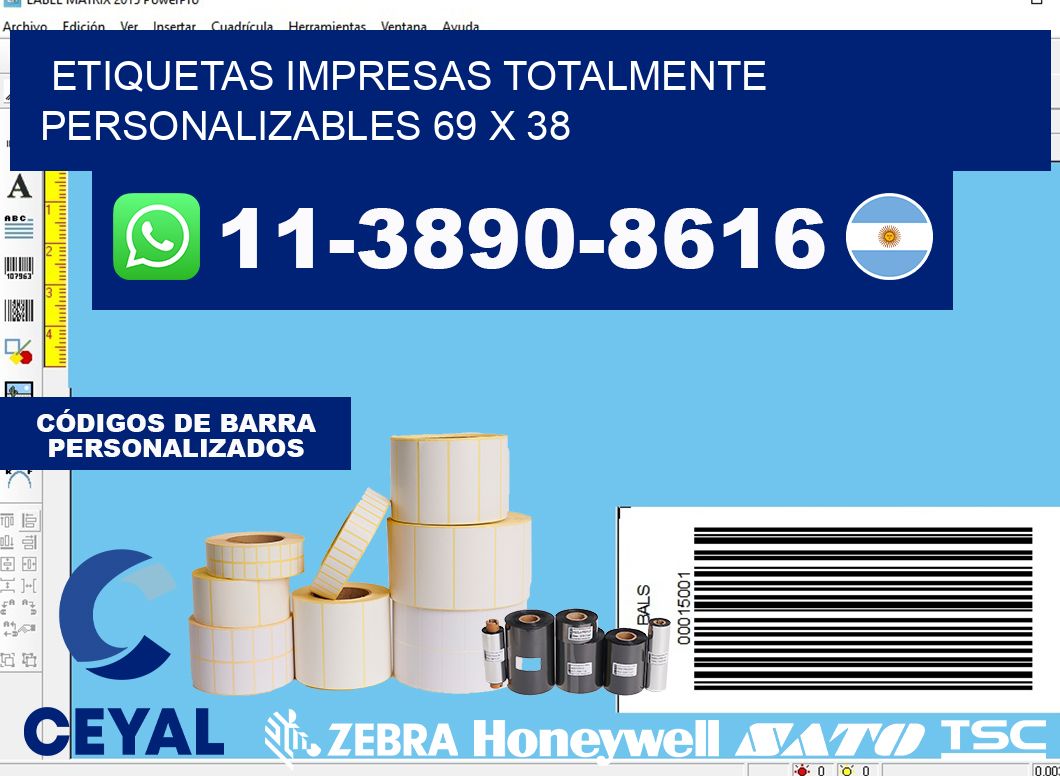 etiquetas impresas totalmente personalizables 69 x 38