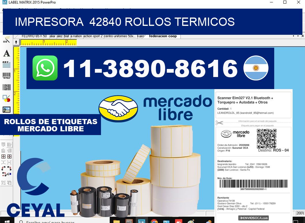impresora  42840 rollos termicos