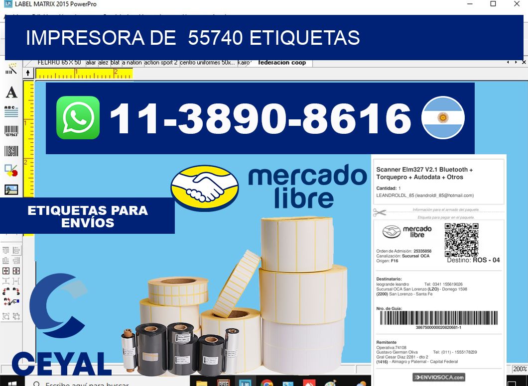 impresora de  55740 etiquetas