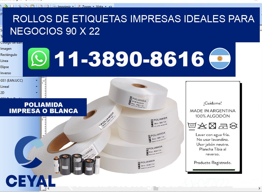 rollos de etiquetas impresas ideales para negocios 90 x 22