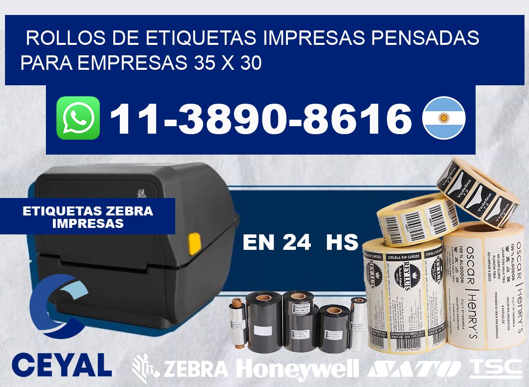 rollos de etiquetas impresas pensadas para empresas 35 x 30