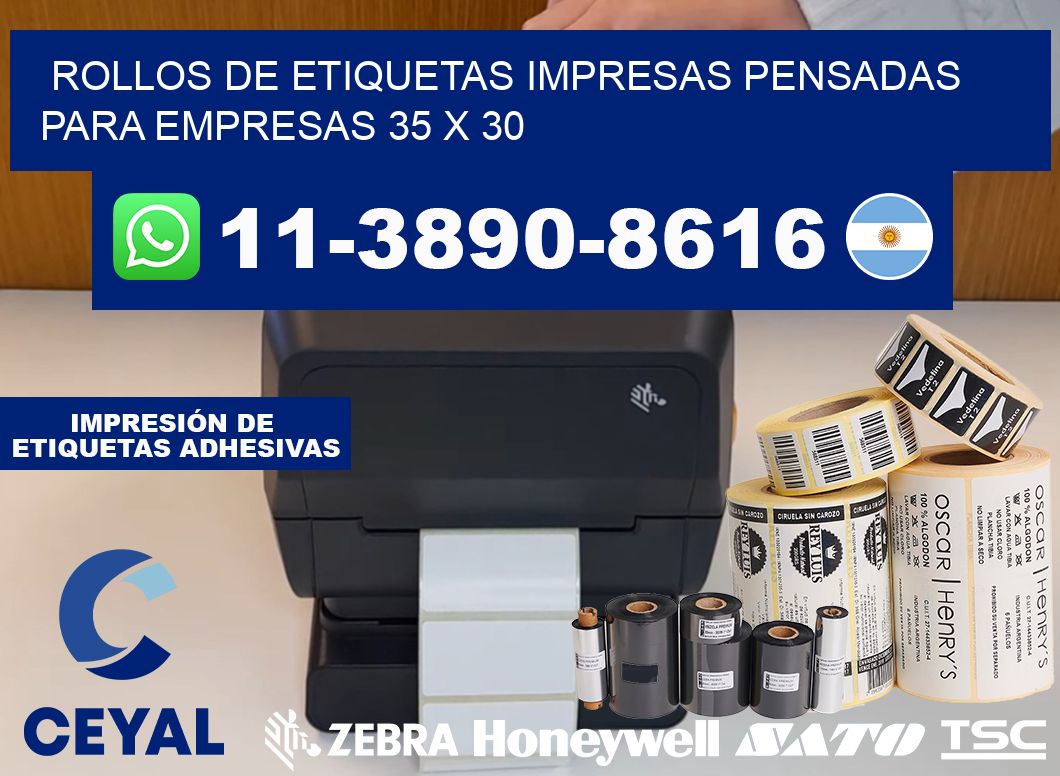 rollos de etiquetas impresas pensadas para empresas 35 x 30