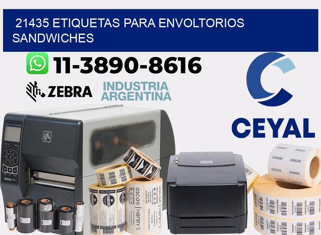 21435 etiquetas para envoltorios sandwiches