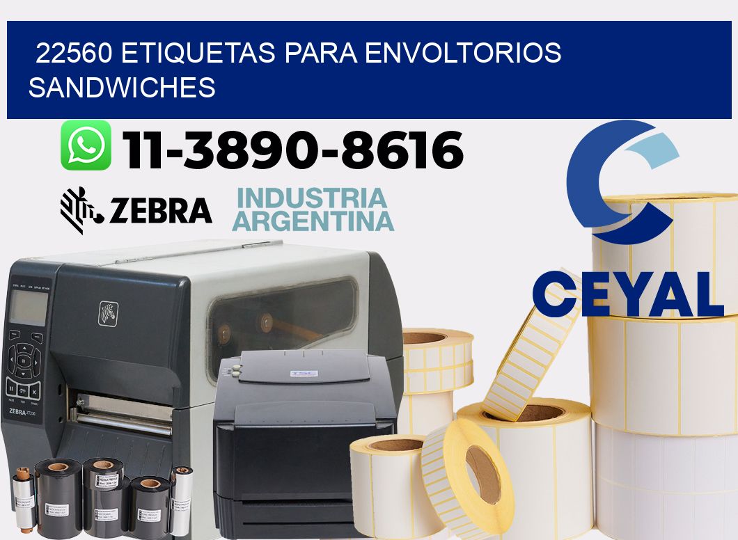 22560 etiquetas para envoltorios sandwiches