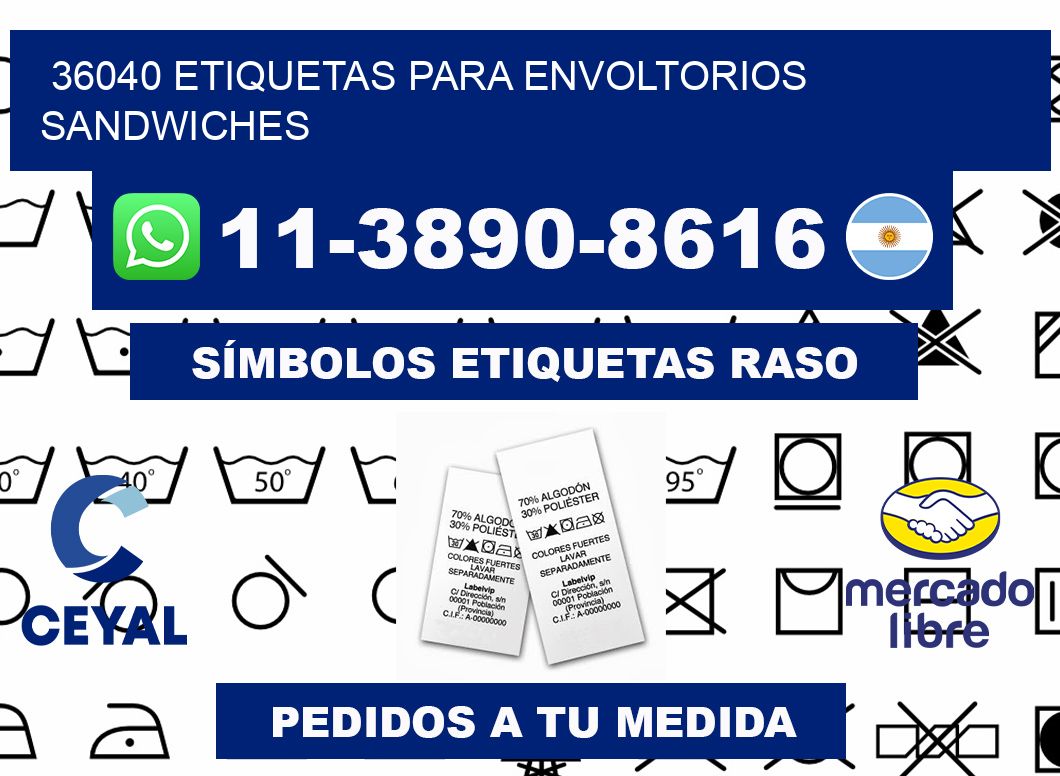 36040 etiquetas para envoltorios sandwiches