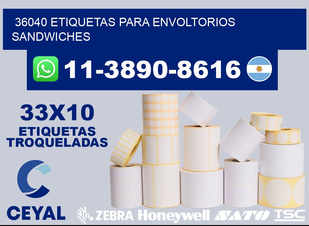 36040 etiquetas para envoltorios sandwiches