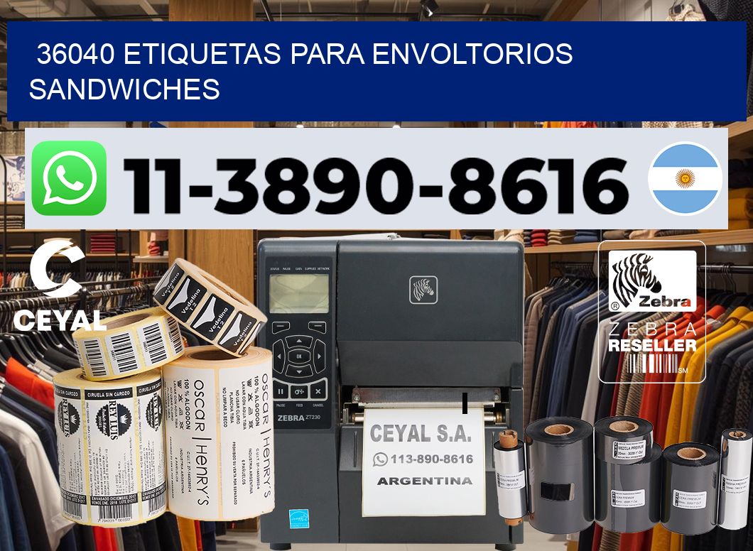 36040 etiquetas para envoltorios sandwiches