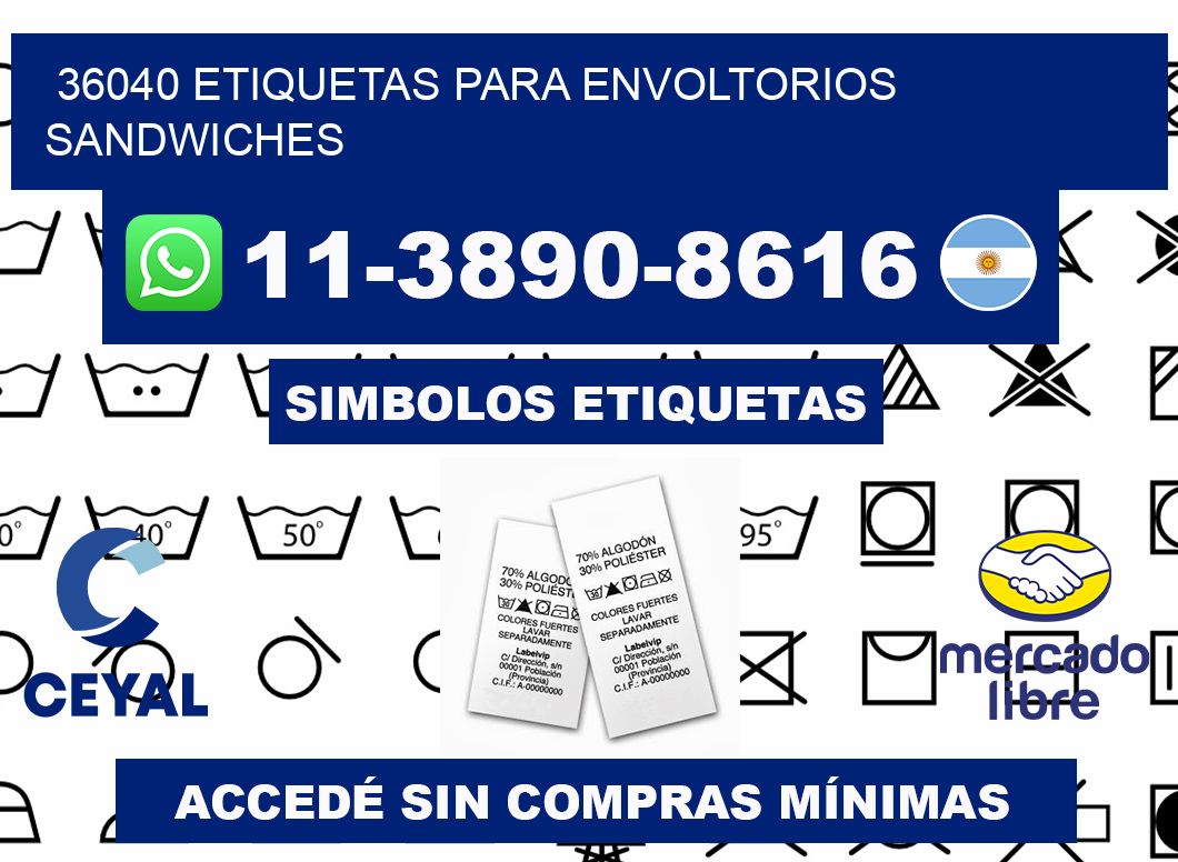 36040 etiquetas para envoltorios sandwiches