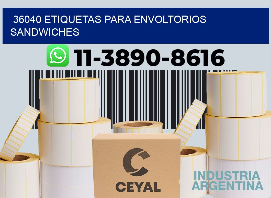 36040 etiquetas para envoltorios sandwiches