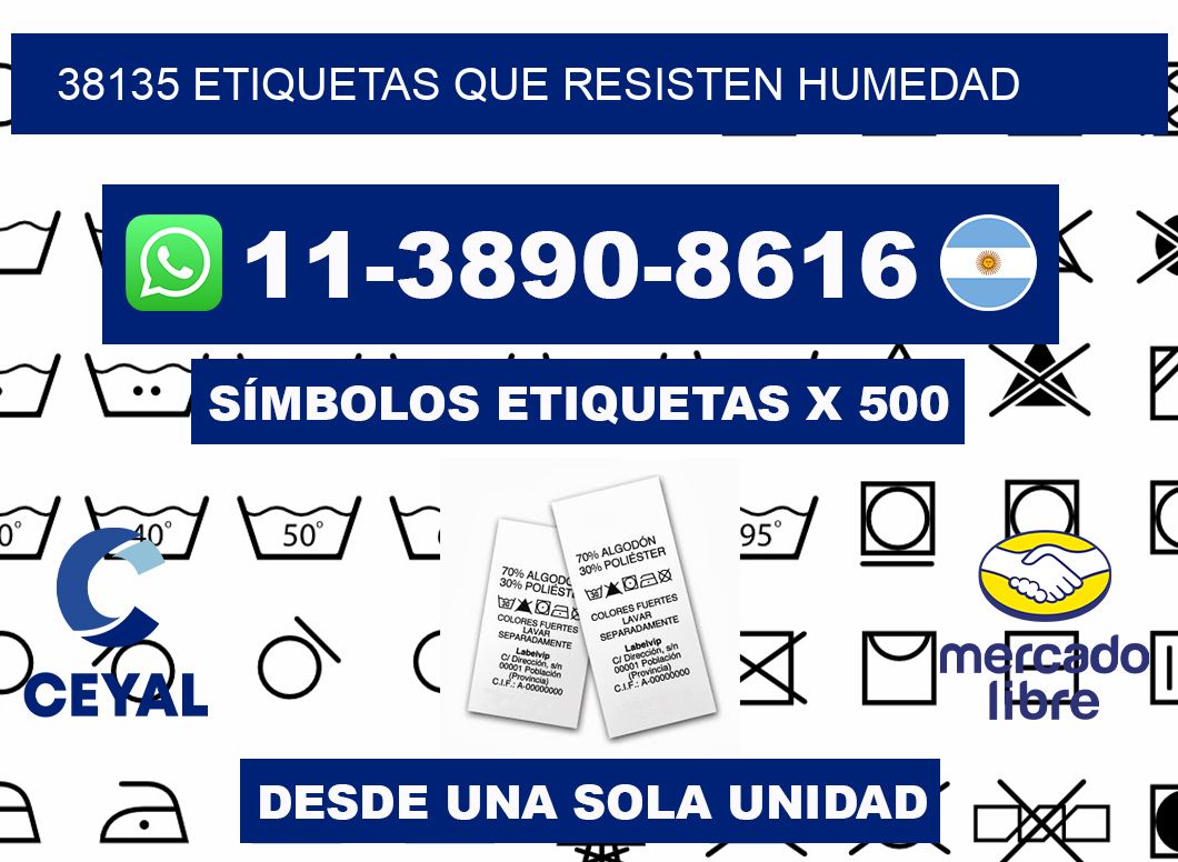 38135 etiquetas que resisten humedad