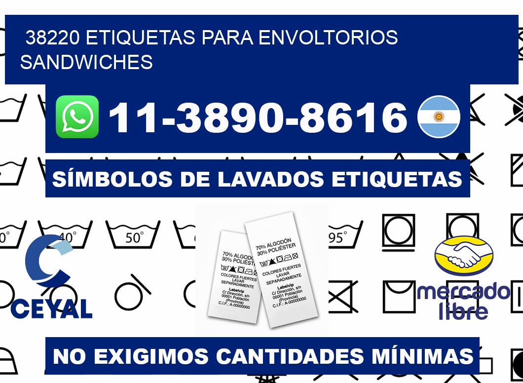 38220 etiquetas para envoltorios sandwiches