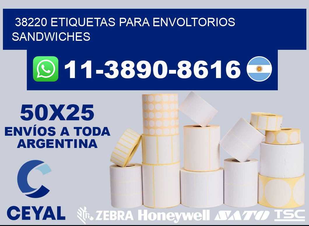 38220 etiquetas para envoltorios sandwiches